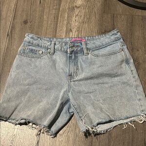 Edikted Light Blue Jean Shorts